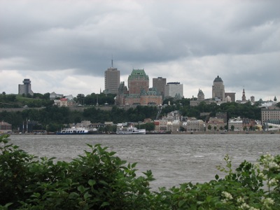 The City of Quebec as seen from the other side of the St. Lawrence River.