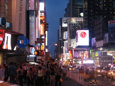 Times Square, 42nd and Broadway, New York City.