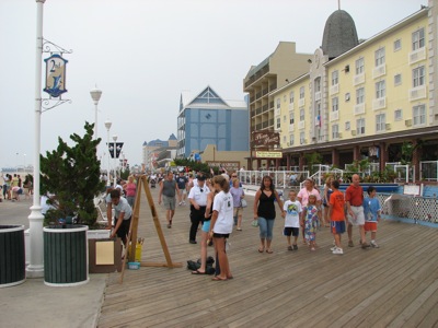 Boardwalk in Ocean City, Maryland, where I took a shower...