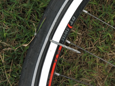 A big nail damaged my shiny new Schwalbe Marathon Plus tire... but I keep using it... this is German quality and better lasts for another couple of thousand miles...