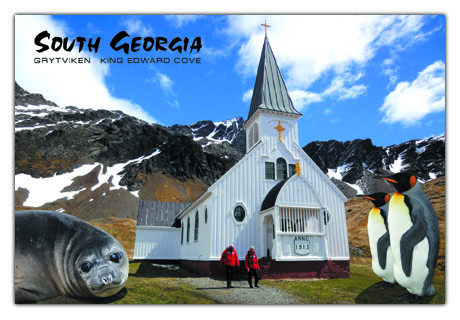 South Georgia Postcard - Grytviken Church Montage